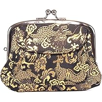 和柄金襴【ハンドメイド】がま口バッグ　 龍　 2点セット　#B116 和柄金襴【ハンドメイド】がま口バッグ 龍 2点セット#B116